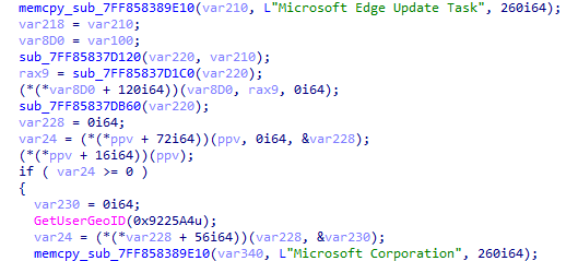 Scheduled task persistence via COM