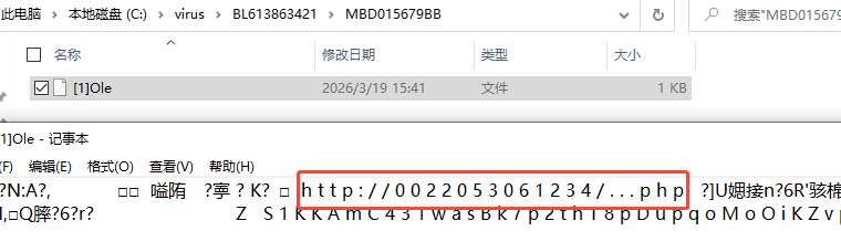 OLE object URL analysis