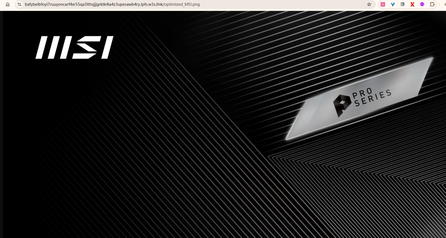 PowerShell downloading IPFS-hosted MSI image