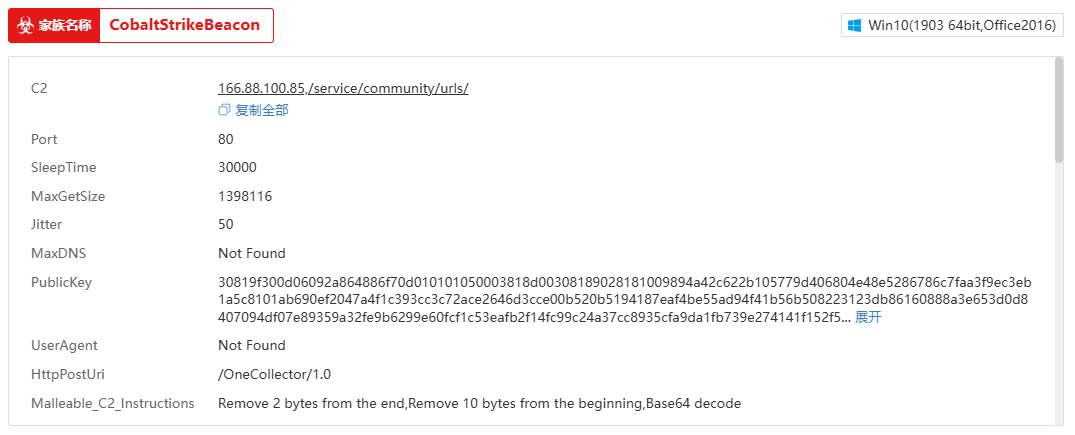 CobaltStrike samples communicating with 166.88.100.85